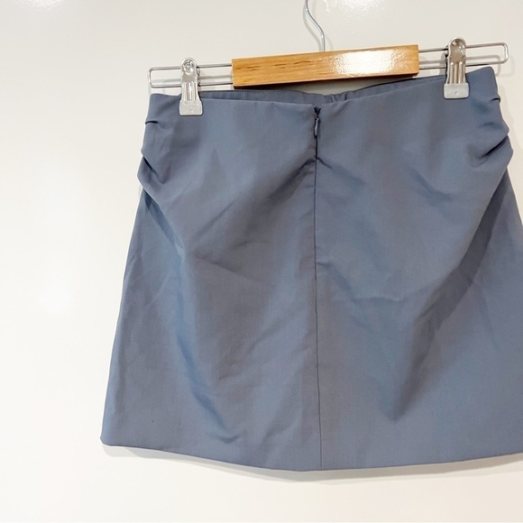 Zara Blue Ruched Mini Skirt - Picture 6 of 13